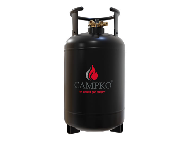 Refillable gas bottle 30/24 litres with 80% multivalve and level sensor