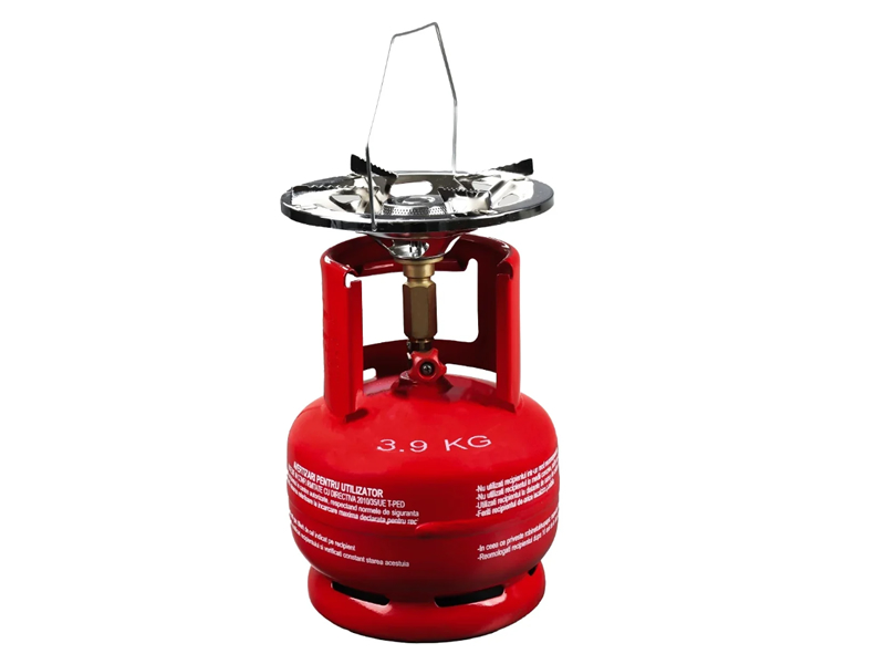 Metallic cylinder 5 liters with burner, 3.8 kg
