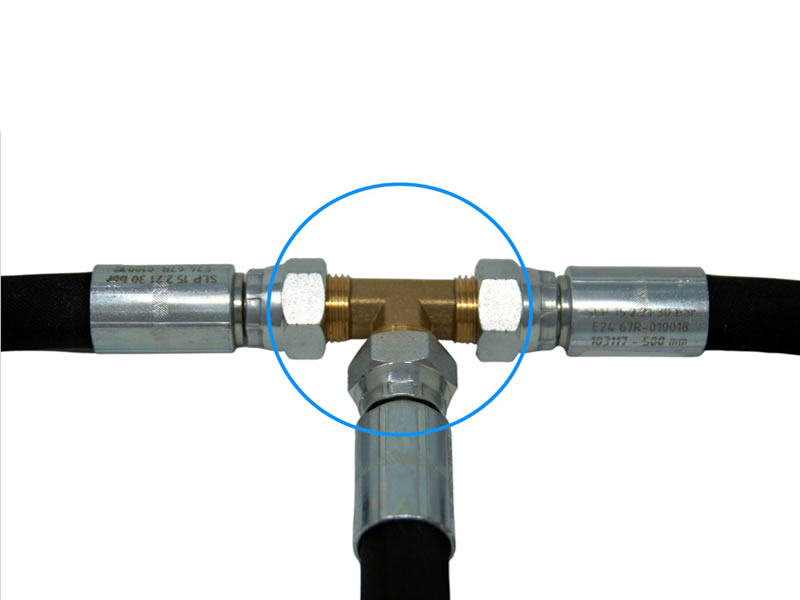 T Connector for filling hose 2 x external thread G 3/4 UNF