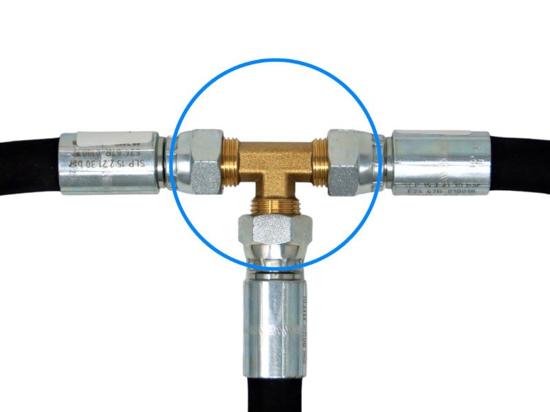 T Connector for filling hose 2 x external thread G 3/4 UNF