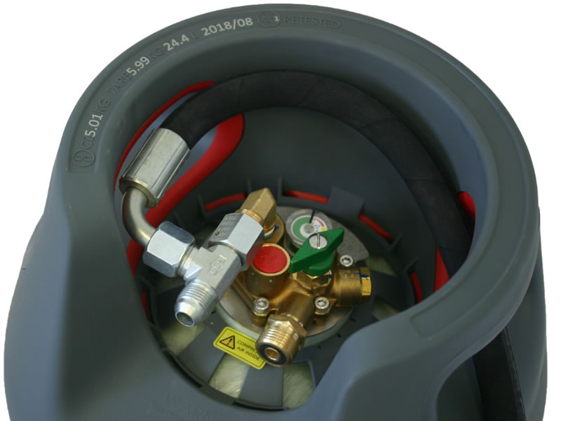 T-piece 3/4"-16 UNF thread for LPG filling hose - 90°