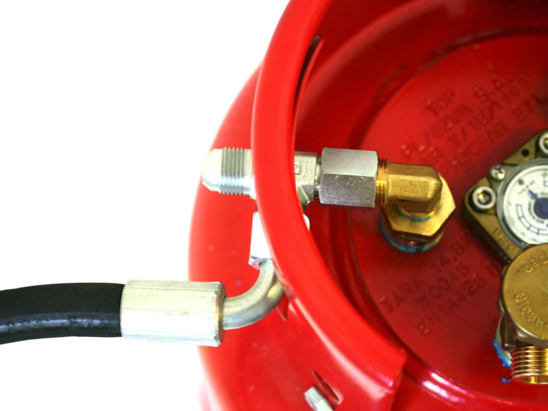 T-piece 3/4"-16 UNF thread for LPG filling hose - 90°