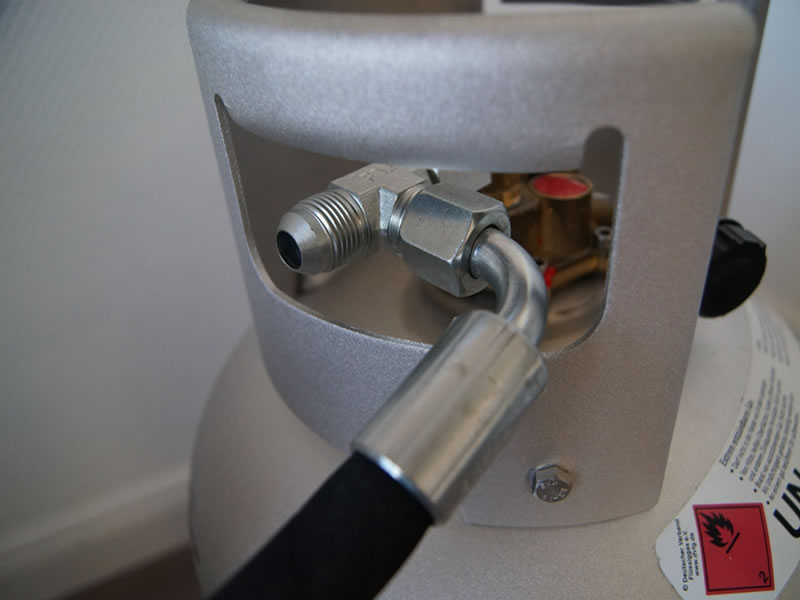 T-piece 3/4"-16 UNF thread for LPG filling hose - 90°