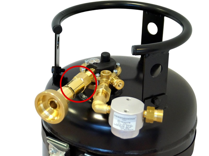 Direct refueling gas bottle adapter  3/4-16 UNF -> W21,8 x 1/14 - 52mm