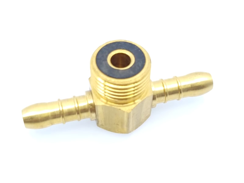 CONNECTOR WITH 21,8 AND TWO 9-10 MM GAS HOSE OUTLETS