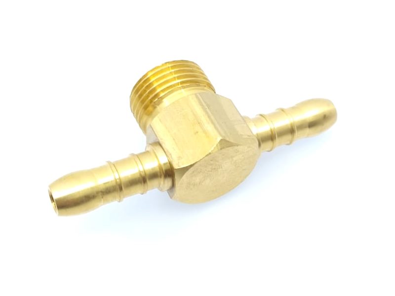 CONNECTOR WITH 21,8 AND TWO 9-10 MM GAS HOSE OUTLETS