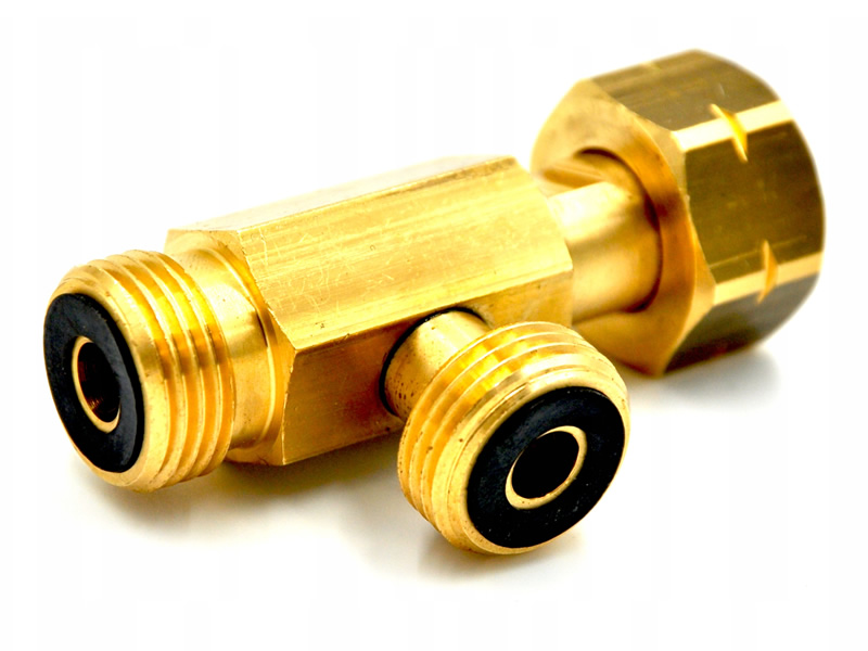 CONNECTOR WITH 21,8 X 1/14 INLET AND 2 X 21,8 OUTLETS