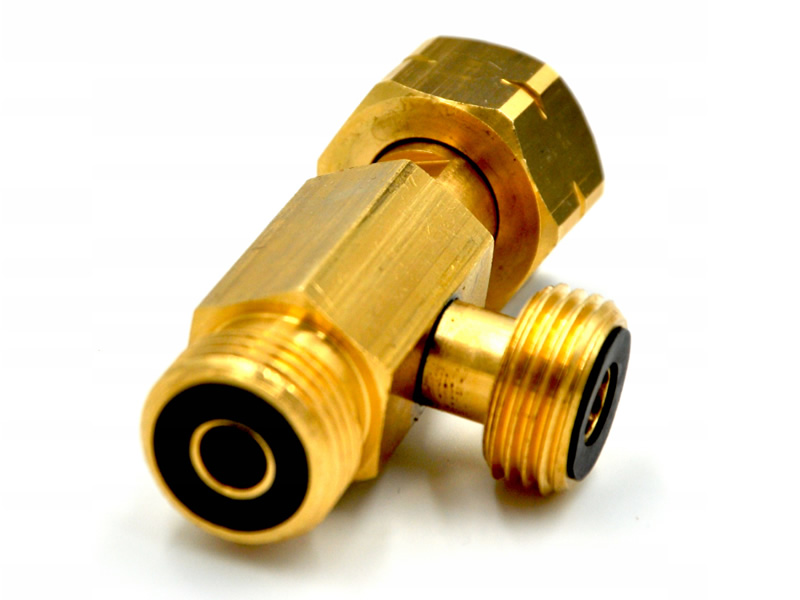 CONNECTOR WITH 21,8 X 1/14 INLET AND 2 X 21,8 OUTLETS