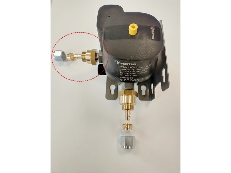 M16×1.5 STRAIGHT CONNECTOR FOR FARO PIPE D.8 MM (FOR TRUMA REGULATORS)