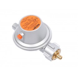 GOK low pressure regulator 50 mbar 1,5 kg/h - for small bottles incl. saftey valve