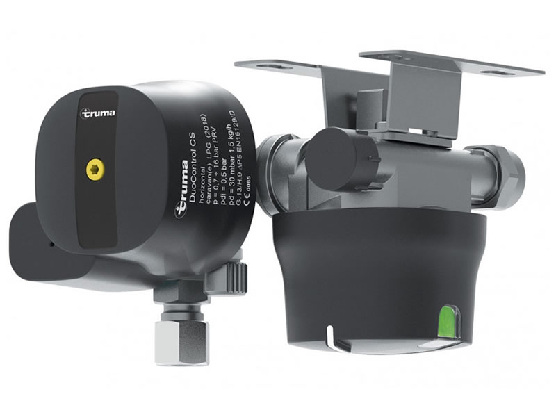 Truma DuoControl CS gas pressure regulator horizontal 2 x G.36 -> 10 or 8 mm