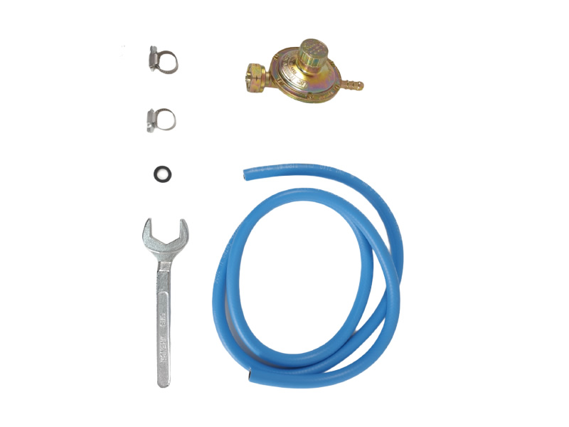 Tecnogas Kit - low pressure regulator, o-ring, 1,5 meters hose, collars, wrench