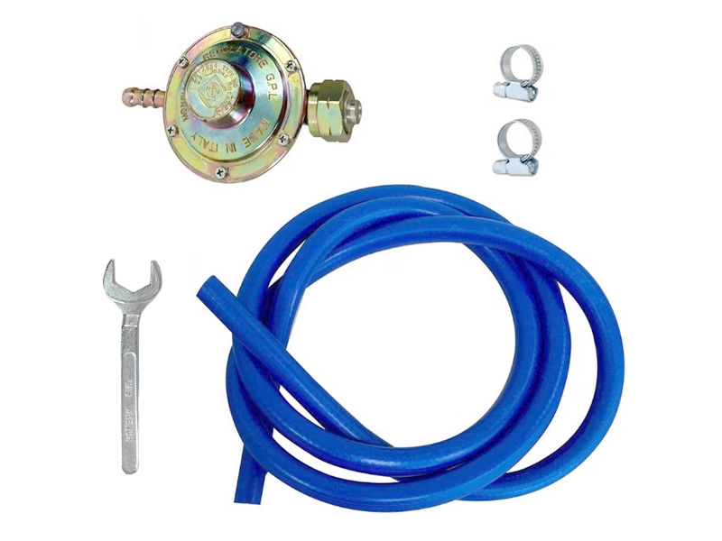 Tecnogas Kit - low pressure regulator, o-ring, 1,5 meters hose, collars, wrench