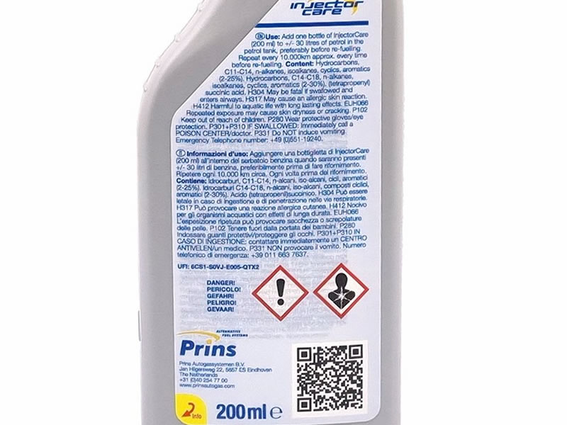 PRINS INJECTOR CARE ADDITIVE FOR LPG, CNG & PETROL INJECTORS - 200 ML