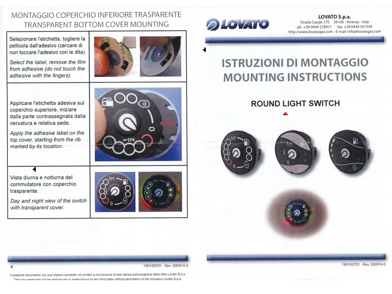 Lovato Easy Fast round lpg switch