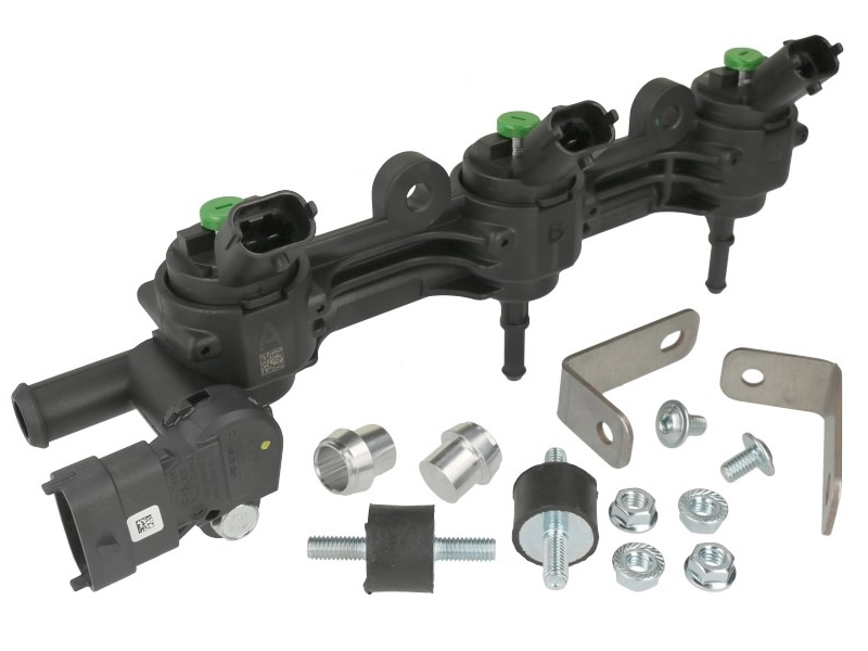 LANDI RENZO GIRS 12 TYPE S - GREEN 3 CYLINDER RAIL + PRESSURE SENSOR DELLORTO (WITHOUT WATER CIRCUIT)
