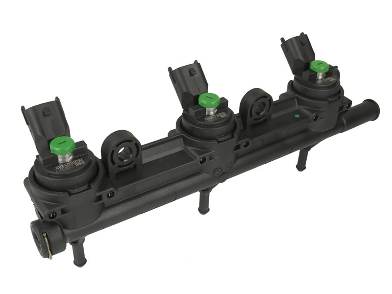 LANDI RENZO GIRS 12 TYPE S - GREEN 3 CYLINDER RAIL + PRESSURE SENSOR DELLORTO (WITHOUT WATER CIRCUIT)