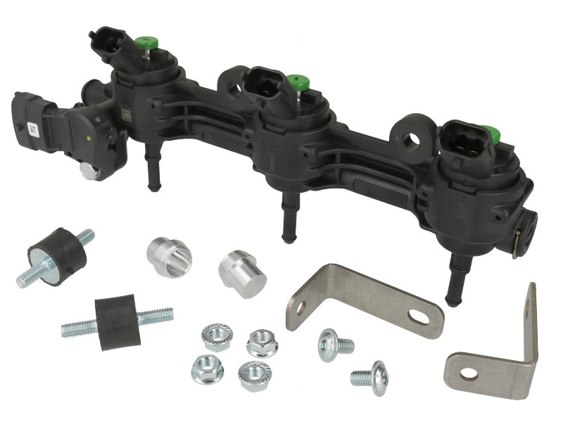 LANDI RENZO GIRS 12 TYPE S - GREEN 3 CYLINDER RAIL + PRESSURE SENSOR DELLORTO (WITHOUT WATER CIRCUIT)