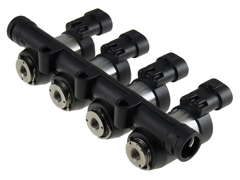 LPGTECH DRAGON SILVER 4 CYLINDERS INJECTOR RAIL